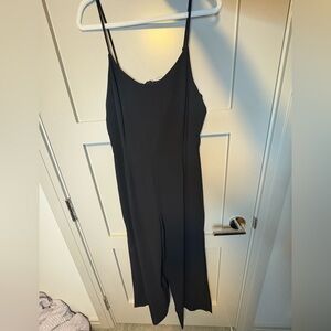 She + Sky Elegant Black Jumpsuit with Spaghetti Straps